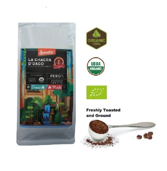 Ground Coffee (250g – 8.82) –  Medium Roast  – 100% Arabica Organic Certified