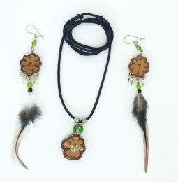 Ayahuasca Necklace & earrings Set – Amulet from Amazonian