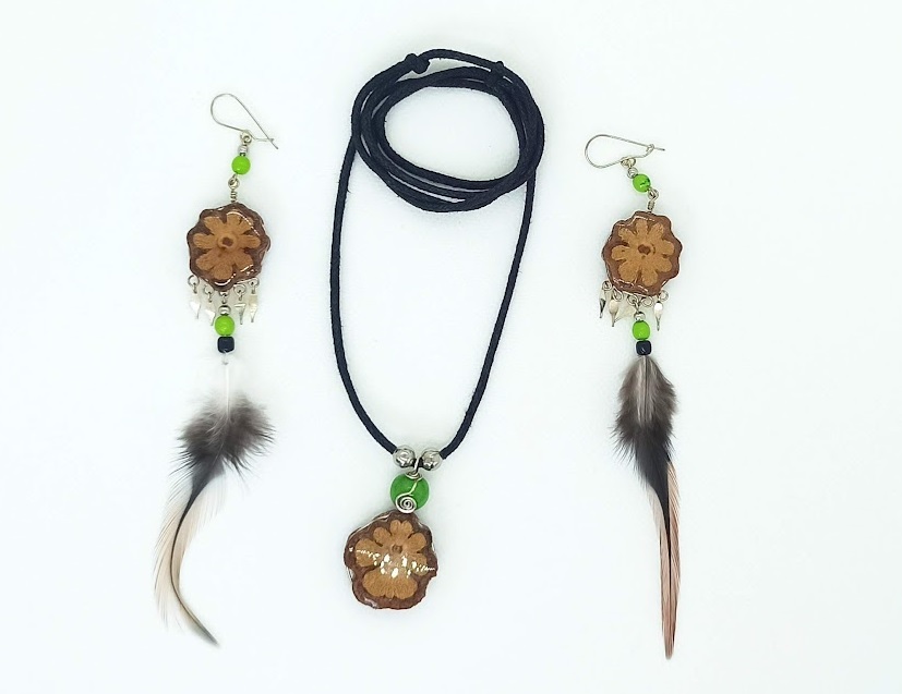 Ayahuasca Necklace and earrings Set